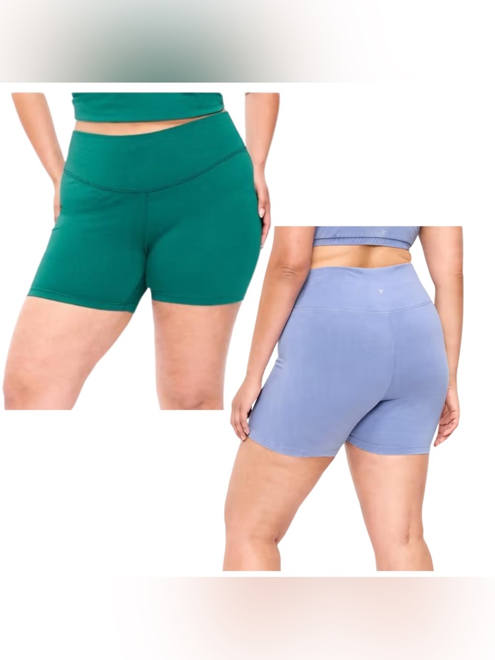 2 High-Rise Powerchill Bike Shorts 5”Emerald /Lobelia Blue Bundle